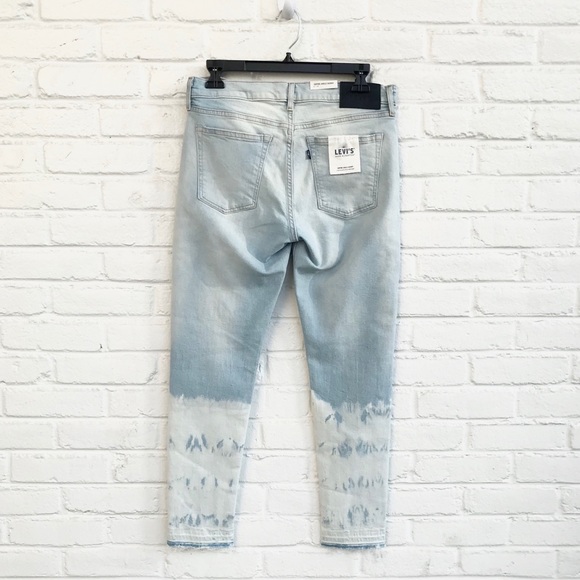 Levi’s Raw Hem Jeans Light Wash Skinny Distressed - Picture 6 of 8